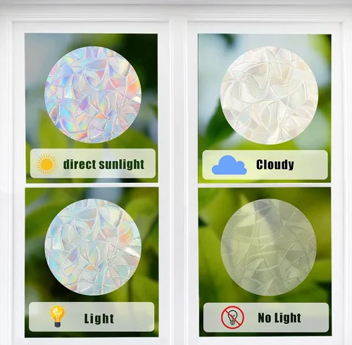 Miniatura 8 de STICKERGURU - 16 calcomanías de ventana de hongos y hojas, calcomanías anticolisión para salvar a los pájaros de colisiones de ventanas, vinilo