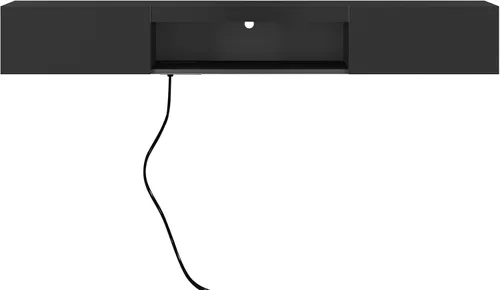 Miniatura 8 de Soporte flotante para TV montado en la pared con toma de corriente, moderno centro de entretenimiento flotante para TV de 70 pulgadas, estante