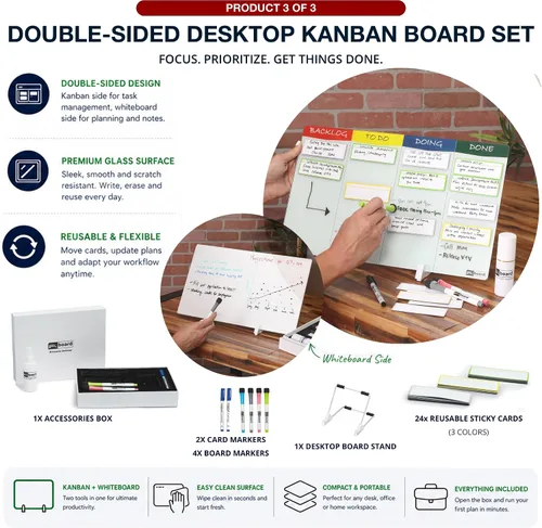 Miniatura 5 de Juego de tablero de gestión de proyectos, conjunto combinado XXL. Kit de proyectos ágil de gestión de proyectos Mega Bundle Kit de proyecto Kanban