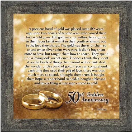 Miniatura 2 de Crossroads Home Décor Boda 50 para padres, decoraciones de 50 aniversario para fiesta, aniversario de oro, regalos de 50 años, 50 para parejas