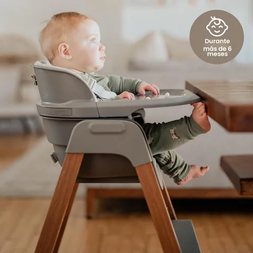 Miniatura 7 de Fodoss Silla alta convertible para bebé con bandeja desmontable, silla alta plegable para comer con cojín grueso, silla para Comer de Bebe Gris
