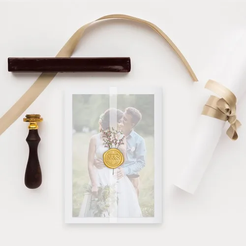 Miniatura 3 de 50 hojas de chaquetas de vellum preplegadas para invitaciones de 5 x 7 pulgadas, envolturas de vellum para invitaciones de boda de 5 x 7