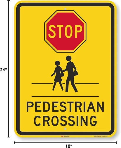Miniatura 8 de SmartSign Letrero "Stop - Peatón Crossing" 18" x 24" 3M de aluminio reflectante de alta intensidad