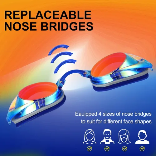 Miniatura 5 de Gafas de natación, paquete de 2 gafas de natación con protección UV antivaho para adultos, hombres, mujeres, jóvenes
