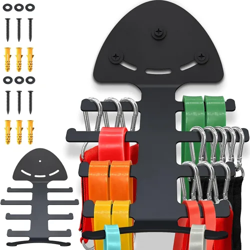 Miniatura 10 de Exercise Resistance Band Rack, Resistance Bands Storage Hanger Gym Equipment Organizer Rack for Pull Up Bands, Multi-Purpose Gym Equipment Storage