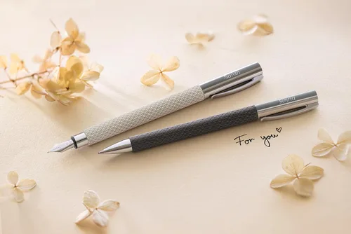 Miniatura 6 de Faber-Castell OpArt White Sand - Pluma estilográfica Ambition, tamaño mediano