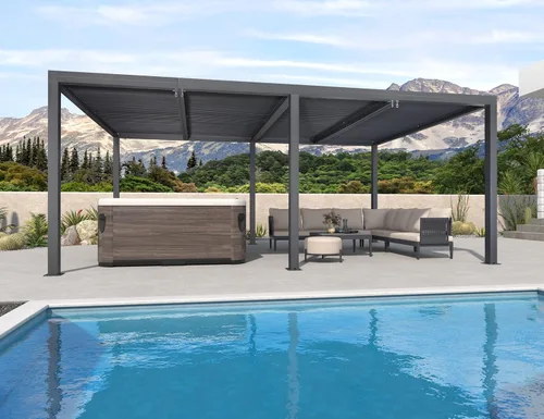 Miniatura 43 de PURPLE LEAF 94AS - Pérgola pequeña de aluminio compacto de 10 x 12 pies con techo rígido con listones ajustables para patio, cubierta de terraza