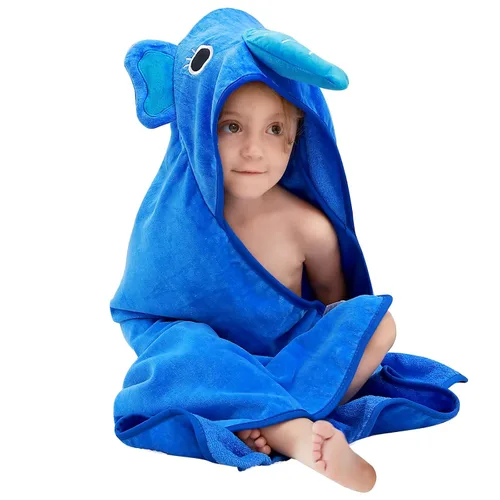 Miniatura 7 de Michley - Bata de algodón con capucha para niños y niñas de 0 a 6 años, Azul
