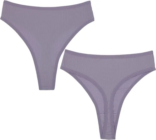 Miniatura 5 de Tangas de algodón de cintura alta para mujer, transpirables, deportivas, atléticas, calzones de tiro alto, paquete múltiple