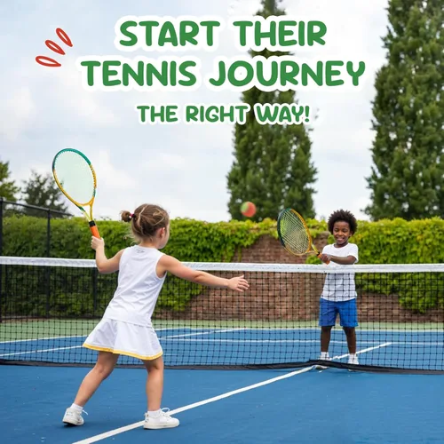 Miniatura 8 de AboveGenius Juego de raquetas de tenis para niños, raqueta de tenis de 21/23/25 pulgadas para niños pequeños, kit de iniciación, 3 bolas, 2 raquetas