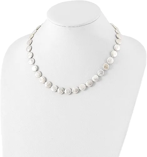 Miniatura 4 de Collar de plata de ley 925 de 0.394in con dije de perlas cultivadas en agua dulce blanca, joyería fina para mujer, regalos para ella, Perla, Perla