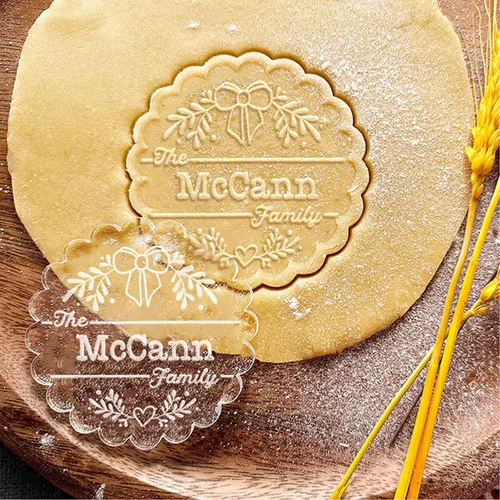Miniatura 8 de Cortadores de galletas de Navidad personalizados 2023 con sello de galletas de Feliz Navidad para hornear, cortadores de galletas de azúcar