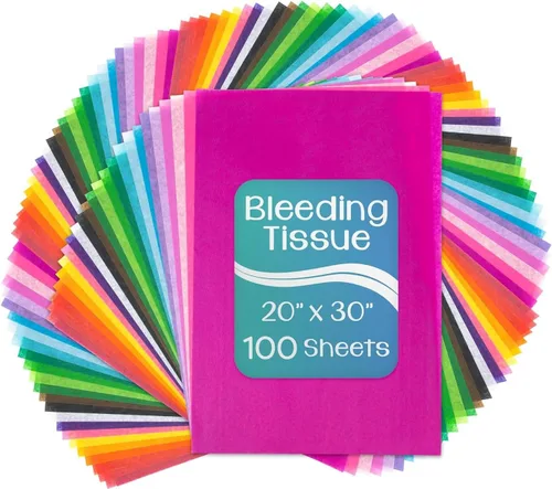 Miniatura 9 de Hygloss Surtido de papel de seda que destiñe, 12 x 18 pulgadas, 20 colores surtidos, 50 hojas por paquete, 2 paquetes (100 hojas en total)