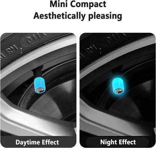 Miniatura 6 de 16 PCS tapones fluorescentes para vástago de válvula de neumático, tapones luminosos para válvula de aire de rueda de automóvil, accesorios