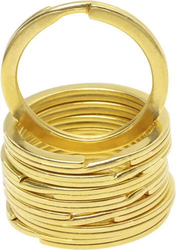 Miniatura 4 de Tupalizy Llavero redondo plano con placa de perro dividida de metal para llaves del hogar, automóvil, manualidades y cordones de cinturón, 20