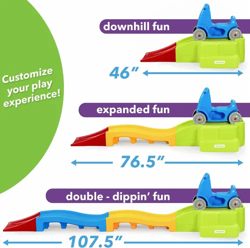 Miniatura 4 de Simplay3 Montaña rusa expandible de lujo con pistas, pista de carreras de descenso para niños en crecimiento, juguete para niños en interiores