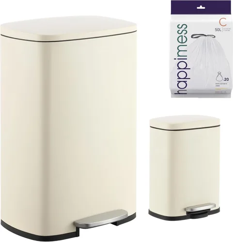 Miniatura 15 de happimess HPM1006C Connor - Bote de basura rectangular con tapa de cierre suave y mini bote de basura gratis, moderno a prueba de huellas dactilares