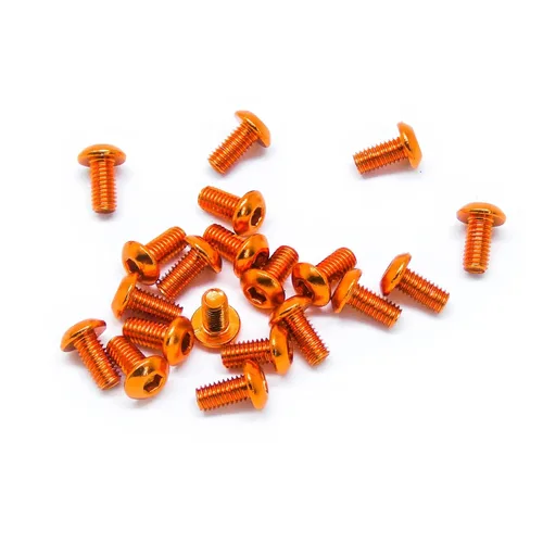 Miniatura 2 de 20pcs M3x6mm Tornillos de cabeza de botón 6063 Aluminio Hex Socket (Anodized Color Opciones) (negro)