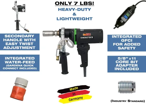 Miniatura 4 de CS Unitec END 1550 P - Taladro de núcleo de hormigón de capacidad de 2-5/8 pulgadas - Taladro de núcleo de diamante húmedo - para hormigón