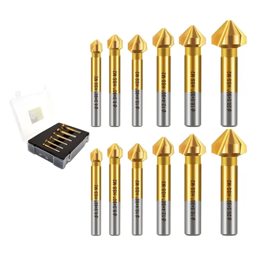 Miniatura 10 de TiAlN - Juego de brocas avellanadas, nitruro de aluminio de titanio DARTOTEK recubierto con vástago hexagonal de cambio rápido, perforación biselada
