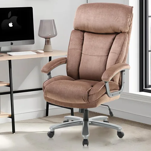 Miniatura 2 de CLATINA Silla de oficina ejecutiva ergonómica grande y alta con tapizado giratorio de 800 libras, alta capacidad, altura ajustable, acolchado