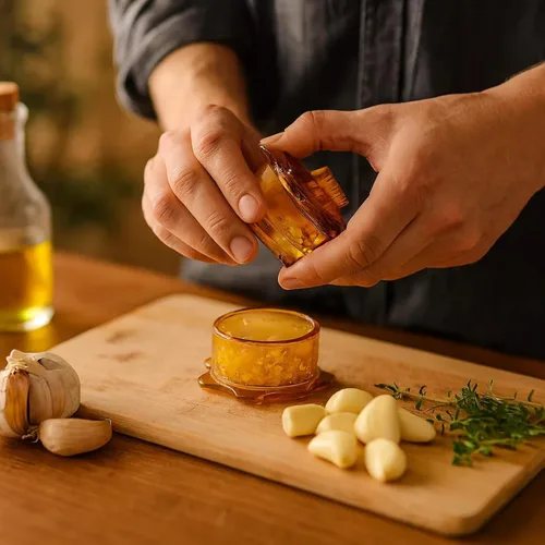 Miniatura 2 de Angel's Peel Lounge Picadora de ajo, molinillo manual de ajo para preparación rápida de comidas, herramientas de cocina para picar ajo, jengibre