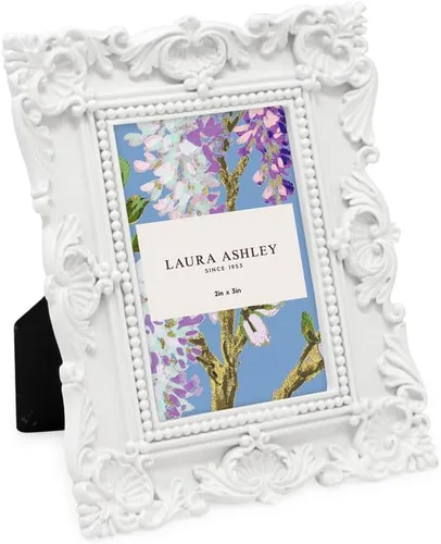 Miniatura 43 de Laura Ashley - Marco de fotos de 5 x 7 pulgadas, de resina texturizada y elaborada a mano, con caballete y gancho para mesa y pared, con diseño Negro