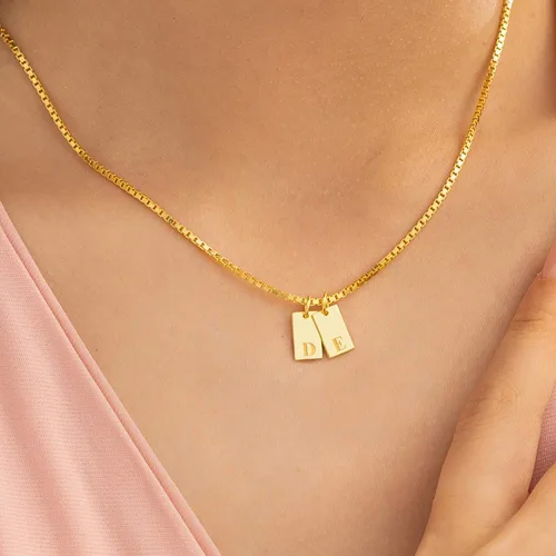 Miniatura 3 de Hongyigoy Collares con inicial para mujer, chapado en oro de 14 quilates, delicado collar con nombre, collar personalizado de la A a la Z con dije