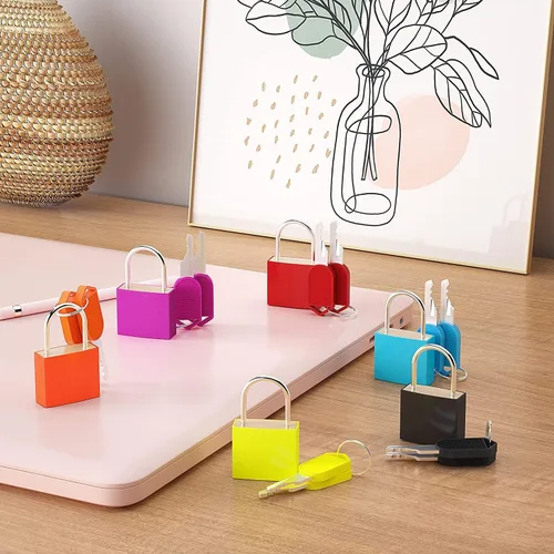 Miniatura 4 de 4 cerraduras de equipaje con llaves, cerraduras pequeñas para equipaje, candados de equipaje para mochila, candados de metal con llave, mini