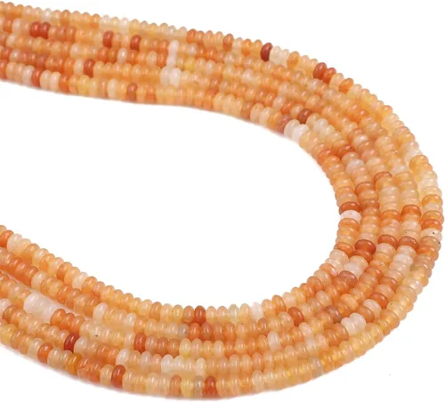 Miniatura 42 de BEADIA Cuentas Espaciadoras de Jade Amarillo Natural en Forma de Tapa, Cuentas Semipreciosas Sueltas para Hacer Joyas con Encuadernación, 4mmx2mm