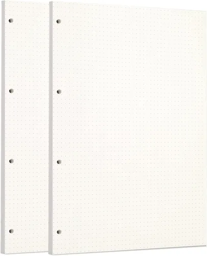 Miniatura 83 de Zelten 1 paquete A5 de 80 hojas/160 páginas 4 en 1 rayado cuadrado punteado en blanco hojas sueltas perforadas papel de repuesto de papel
