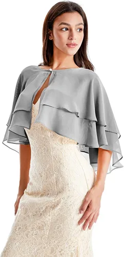 Miniatura 7 de Soft Chiffon Shawls and Wraps for Evening Dresses Sheer Wedding Shawl Wrap Scarves for Bridal Capelets Cape Cover Up