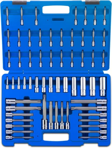 NEIKO 10287A Juego de enchufes de brocas extra largas y juego de enchufes profundos | 60 piezas | Brocas S2 Torx Plus a prueba de manipulaciones y