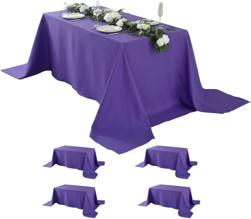 Miniatura 68 de Paquete de 5 Manteles Cuadrados 60 x 60 Pulgadas de Carbón, Mantel de Poliéster Lavable para Uso en Hogar, Fiesta, Boda o Restaurante.