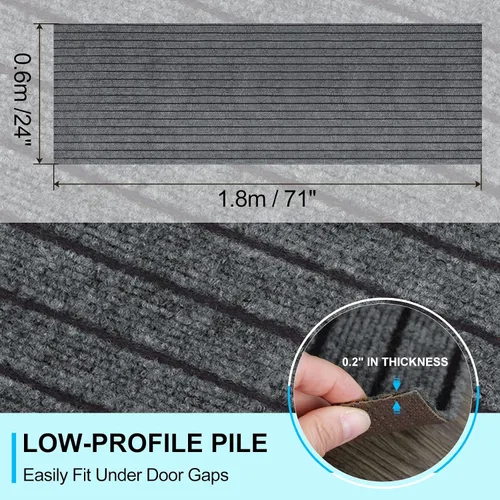 Miniatura 2 de HARFINGTON Runner Rugs - Alfombra antideslizante para interiores y exteriores, tapete lavable con superficie a rayas para pasillo, balcón, Gris