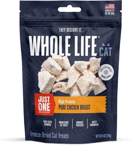Miniatura 8 de Whole Life Pet - Golosinas de pollo liofilizadas para gatos, grado humano, un ingrediente, procedentes y fabricadas en los Estados Unidos