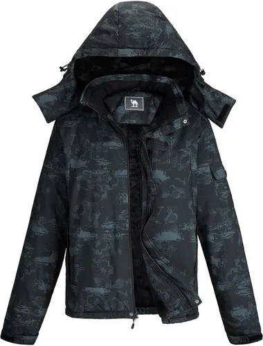 Miniatura 7 de CAMEL CROWN - Chaqueta de invierno para hombre, impermeable, chaqueta de esquí con forro polar cálido, resistente al viento, para nieve, lluvia