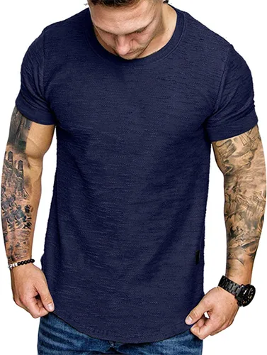 Miniatura 2 de Camiseta de Moda para Hombre, Camiseta Muscular de Gimnasio, Entrenamiento, Camiseta Atlética de Algodón, Camiseta Superior