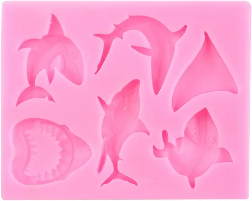 Miniatura 9 de ZiXiang Molde de fondant con temática marina, moldes de silicona para peces, tiburones marinos, coral, caramelo, para decoración de tartas