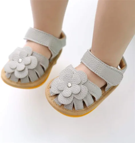 Miniatura 143 de Meckior Sandalias de verano con punta abierta y suave de piel sintética para bebés y niñas pequeñas