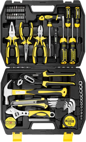 DOWELL Juego de herramientas Kit de herramientas 62PCS Juego de herramientas para propietarios de viviendas Llave Alicates Juego de destornilladores