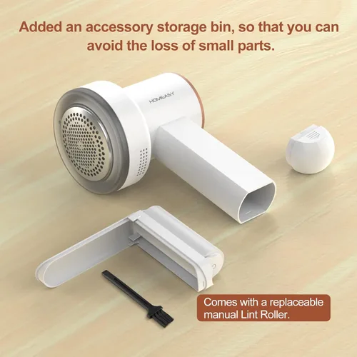 Miniatura 4 de Afeitadora de pelusa recargable HOMEASY, removedor de pelusa eléctrico con 3 cuchillas y pantalla digital LED, afeitadora de pelusa para suéter, Gris