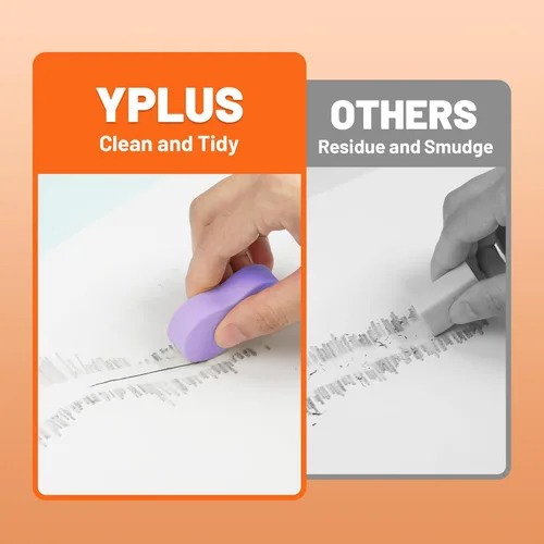 Miniatura 2 de Yplus Eraser Line - Borradores de lápiz de hipopolímero para escuela y oficina, lindo borrador de goma blanca para niños, artista sin residuos, 6
