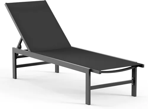 Miniatura 13 de Vexwalx Sillón para exteriores para piscina, tumbonas de aluminio con sillón reclinable de 5 posiciones, silla de patio para patio trasero, junto a