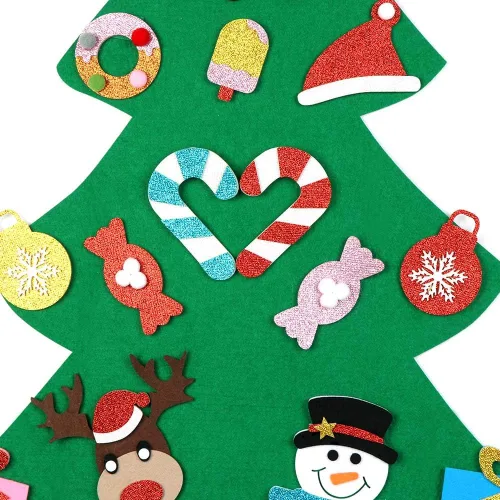 Miniatura 2 de OurWarm Árbol de Navidad de fieltro para niños, árbol de Navidad de 3 pies con 30 adornos de purpurina para niños, regalos de Navidad, decoración