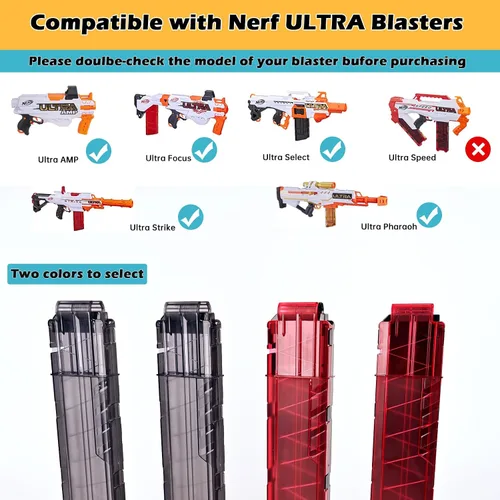 Miniatura 5 de Ultra Magazine, 18 dardos para cargador Nerf Ultra, 2 unidades, color negro