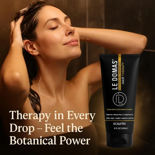 Miniatura 6 de Le Modas Champú botánico para el crecimiento del cabello, champú natural sin sulfato con aloe vera y arroz, anticaspa y apoyo contra la pérdida