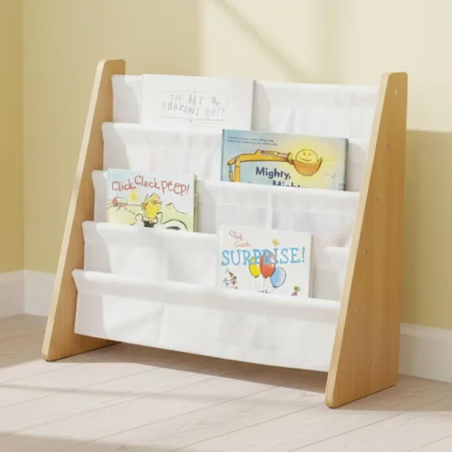 Miniatura 2 de Humble Crew - Estantería para niños de 4 niveles, madera natural/blanca - Estantería premium para libros para habitaciones infantiles con cuatro
