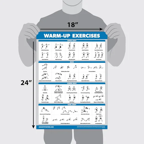 Miniatura 2 de Palace Learning Paquete de 4 – Entrenamientos de calentamiento y yoga + ejercicios de estiramiento y pilates – Juego de 4 gráficos laminados