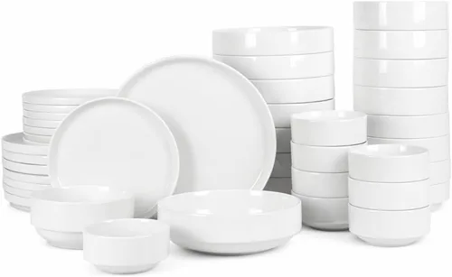 Miniatura 11 de Gibson Home Zen Buffetware - Juego de vajilla de 39 piezas para cena, color blanco